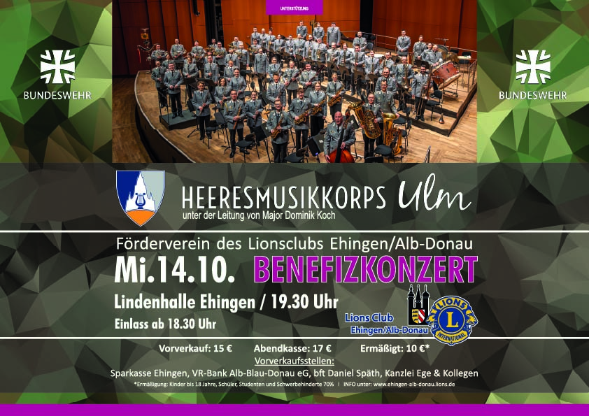 Benefizkonzert mit dem Heeresmusikkorps Ulm